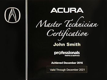 New Professionals Master Technician Plaque
